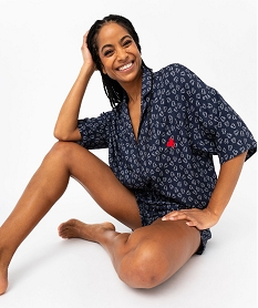 GEMO Pyjashort fluide à haut chemise femme - LuluCastagnette imprime ours