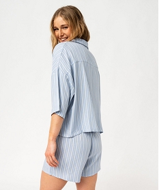 pyjashort a rayures femme - lulucastagnette bleuJ909501_3