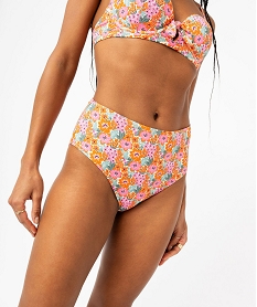 GEMO Bas de maillot de bain à motifs fleuris femme Orange