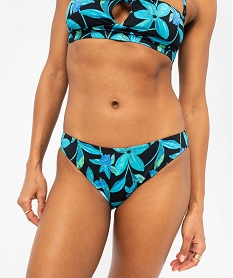 GEMO Bas de maillot de bain à motifs fleuris femme noir standard