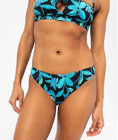 GEMO Bas de maillot de bain à motifs fleuris femme Noir