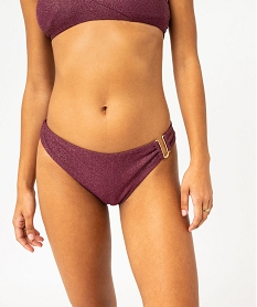 GEMO Bas de maillot de bain pailletée à boucle femme Violet