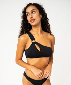 GEMO Haut de maillot de bain forme brassière asymétrique femme noir standard