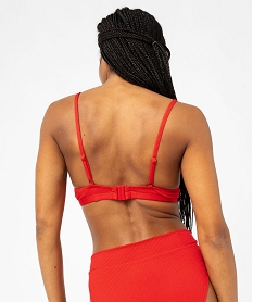 haut de maillot de bain forme corbeille en maille gaufree femme rougeJ914401_2