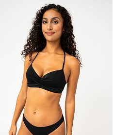 GEMO Haut de maillot de bain corbeille effet drapé femme noir standard