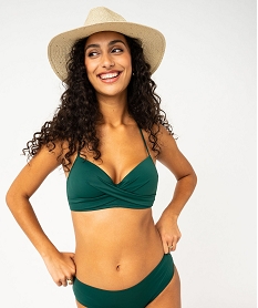 GEMO Haut de maillot de bain corbeille effet drapé femme Vert