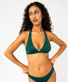 GEMO Haut de maillot de bain femme forme triangle avec mousses amovibles vert standard