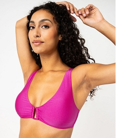 haut de maillot de bain triangle avec mousse amovibles femme roseJ916001_1