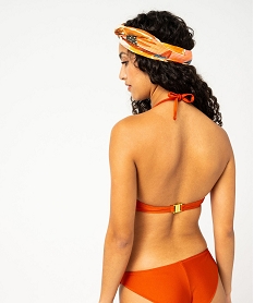 haut de maillot de bain forme bandeau en maille scintillante femme orangeJ916101_2