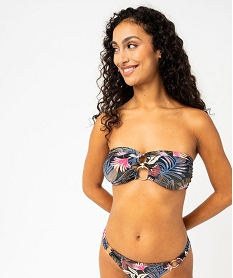 GEMO Haut de maillot de bain bandeau à bretelles multipositions femme Multicolore