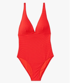 maillot de bain une piece forme corbeille en maille gaufree femme rouge maillots de bain 1 pieceJ917101_4