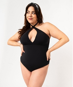 GEMO Maillot de bain une pièce femme grande taille bonnets triangles noir standard