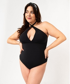 GEMO Maillot de bain une pièce femme grande taille bonnets triangles Noir