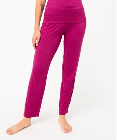 pantalon de pyjama fluide femme violet bas de pyjamaJ917701_1