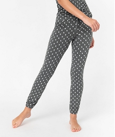 pantalon de pyjama femme en maille fine avec bas resserre grisJ917801_1