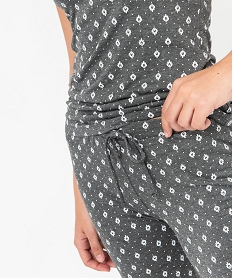 pantalon de pyjama femme en maille fine avec bas resserre grisJ917801_2