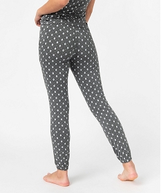 pantalon de pyjama femme en maille fine avec bas resserre grisJ917801_3