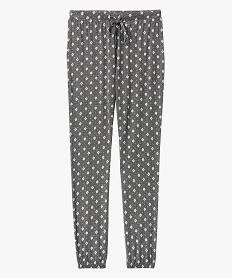 pantalon de pyjama femme en maille fine avec bas resserre grisJ917801_4