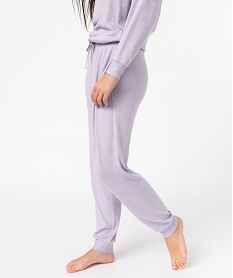 pantalon de pyjama en maille fine femme violet bas de pyjamaJ918001_2