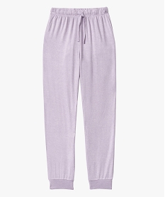 pantalon de pyjama en maille fine femme violet bas de pyjamaJ918001_4