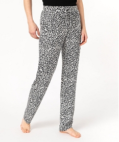 GEMO Pantalon de pyjama fluide femme Noir