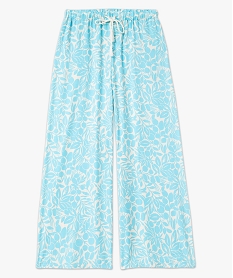 pantalon de pyjama ample a motifs fleuris femme bleuJ918401_4