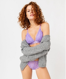 GEMO Soutien-gorge triangle en dentelle avec mousses amovibles Violet