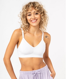 GEMO Soutien-gorge triangle sans armatures spécial allaitement Blanc