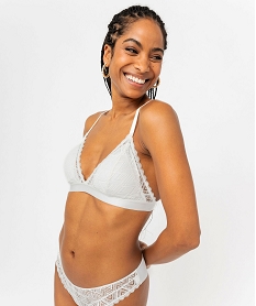 GEMO Soutien-gorge triangle en dentelle avec mousses amovibles Blanc