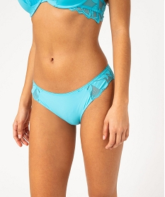 GEMO Culotte microfibre avec dos en dentelle femme bleu standard