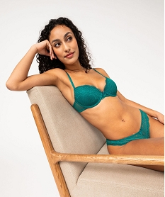 GEMO Culottes en dentelle et tulle femme (lot de 2) vert emeraude