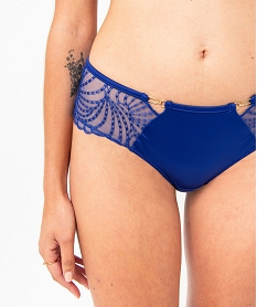 shorty en microfibre et dentelle femme bleuJ926101_1