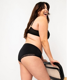 GEMO Shorty en microfibre et dentelle femme grande taille (lot de 2) noir standard
