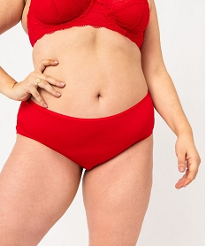 GEMO Shorty en microfibre et dentelle femme grande taille (lot de 2) Rouge