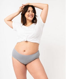 GEMO Shorty en microfibre et dentelle femme grande taille (lot de 2) gris standard