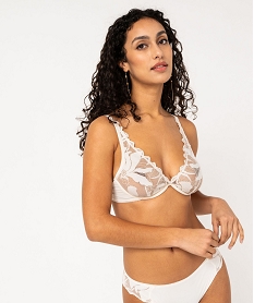 soutien-gorge corbeille forme foulard en dentelle beige soutien gorge avec armaturesJ930101_1