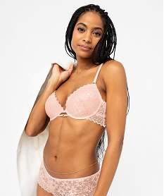 GEMO Soutien-gorge corbeille en dentelle avec coques Orange