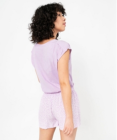 haut de pyjama sans manches avec motif estival femme violet pyjamas ensembles vestesJ933001_3