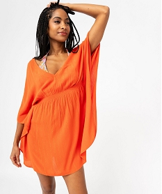 GEMO Robe de plage avec dos dentelle femme Orange