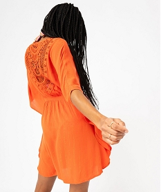 robe de plage avec dos dentelle femme orange vetements de plageJ934501_3
