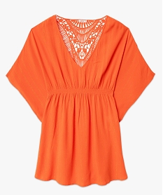 robe de plage avec dos dentelle femme orange vetements de plageJ934501_4