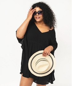 GEMO Robe de plage avec dos dentelle femme grande taille Noir