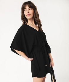 GEMO Robe de plage ample et fluide femme Noir