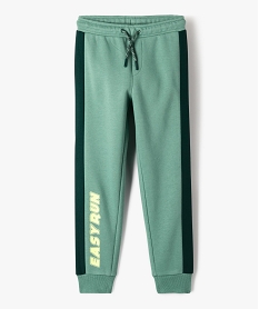 GEMO Pantalon de jogging avec bandes contrastantes garçon vert standard