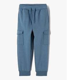 pantalon de jogging molletonne avec poches a rabat garcon bleu pantalonsJ936401_1