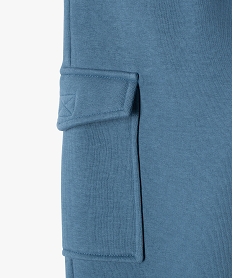 pantalon de jogging molletonne avec poches a rabat garcon bleu pantalonsJ936401_3
