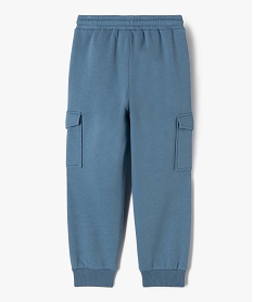 pantalon de jogging molletonne avec poches a rabat garcon bleu pantalonsJ936401_4