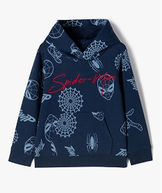 sweat a capuche en molleton doux et imprime garcon - spiderman bleuJ938901_1