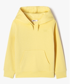 sweat a capuche interieur molletonne garcon jaune sweatsJ939201_1