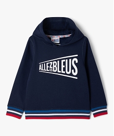 GEMO Sweat à capuche avec inscription garçon - Allez les bleus navy